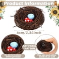 thumbnail image 3 of Artificial Bird Nest Easter Handmade Natural Rattan Bird Nests for Easter Garden Yard Home Crafts Party Wedding Patio Succulent Planter DIY Terrarium Moss Landscape (2.36 Inch), 3 of 7