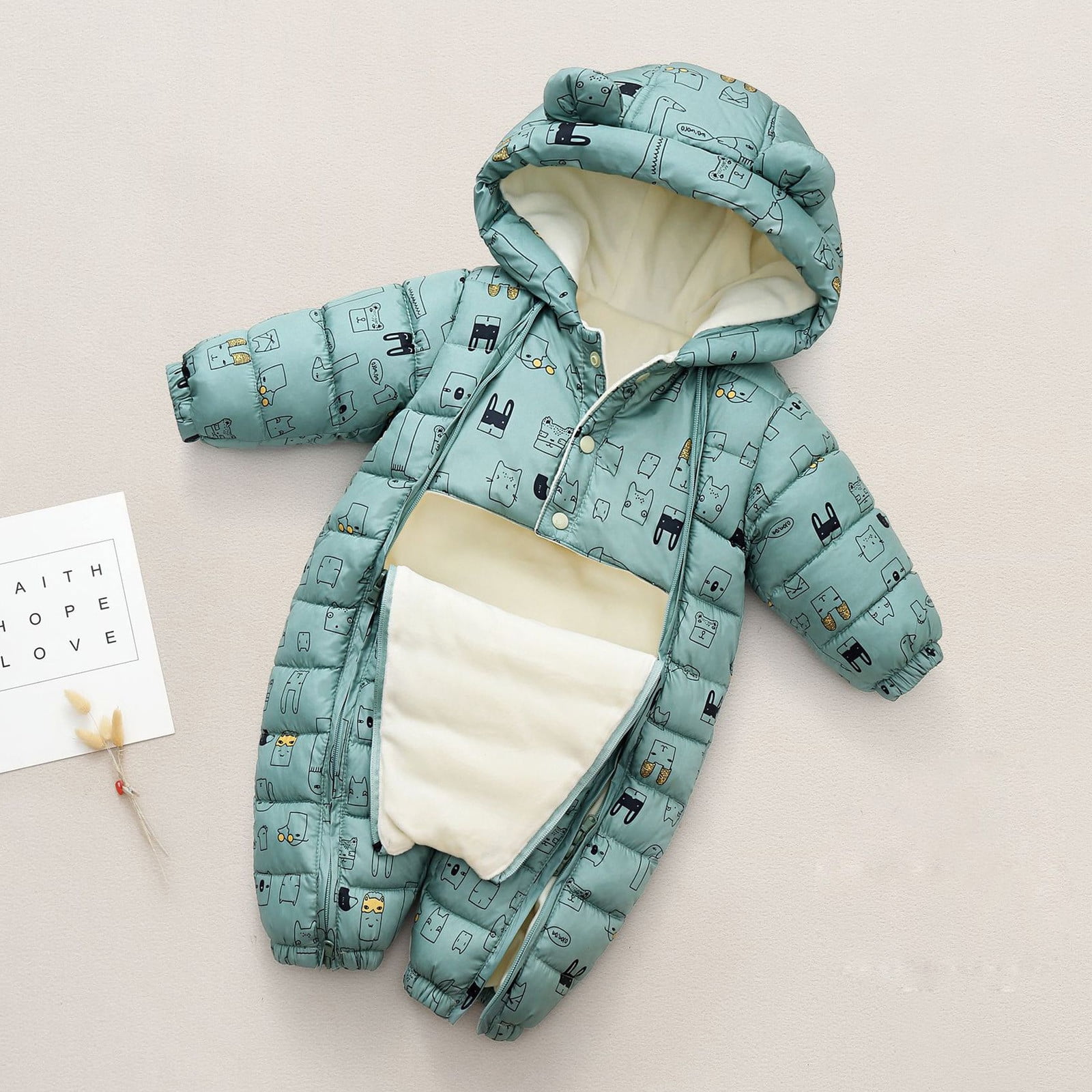 HIPYLO Boys Jacket Size 6 Kids Winter Jacket Boys Toddler Girl Long Sleeve Tops Newborn Baby Clothes for 2 Year Old Girl Girls Clothes 7/8 Size 4t, Green 6-12 Months
