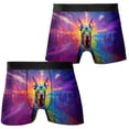 thumbnail image 3 of Hippie Doberman Pinscher Portrait oil painting Watercolor Tie-dye Vintage All Over Print Boxer Briefs Underwear for Men Dad Doberman Dog Lover Gifts - 00015, 3 of 6