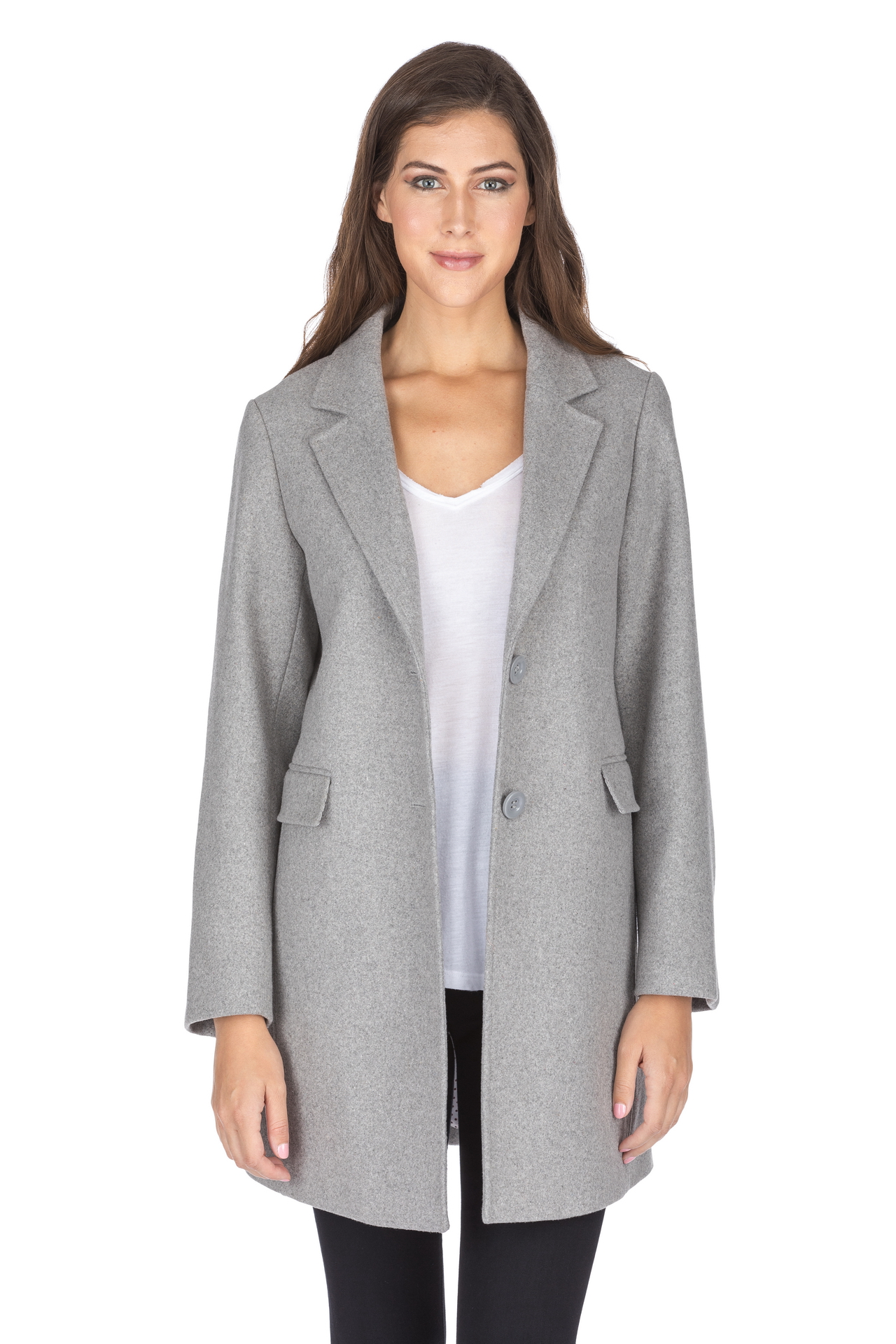 Haute Edition Women's Single Breasted Wool Blend Peacoat Winter Jacket Coat - image 3 of 6