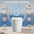thumbnail image 3 of Spaco Tankless Smart Toilet with Bidet, One-Piece Radar Auto Open/Close, Multiple Wash Modes, Foot Sensor, White, 3 of 7