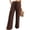 B_ Brown, variant on Nhthy Women's Summer Drawstring Waist Pants High Waist Pleated Wide Leg Casual Trousers Green L