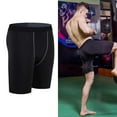 Mens Youth Boys Compression Shorts with Protective Cup Underwear for