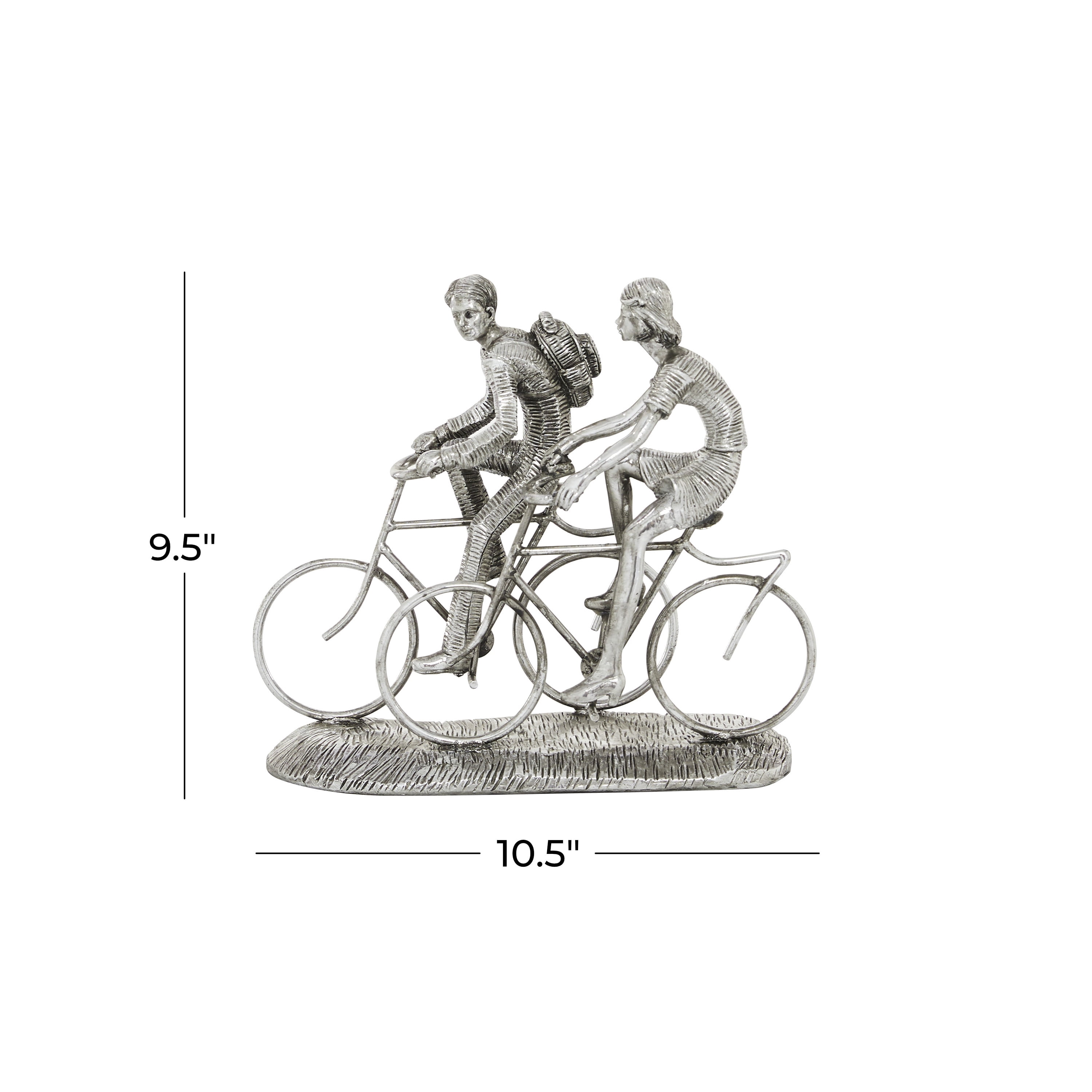 DecMode Polystone Bicycle Contemporary Sculpture Silver
