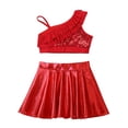 thumbnail image 4 of inhzoy Kids Girls Modern Jazz Latin Dance Clothes 2PCs Outfits Red 14, 4 of 9