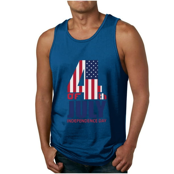 Tanques para Hombre para el Verano Solto Chaleco Impresión Deportivo Cuello Redondo, Casual