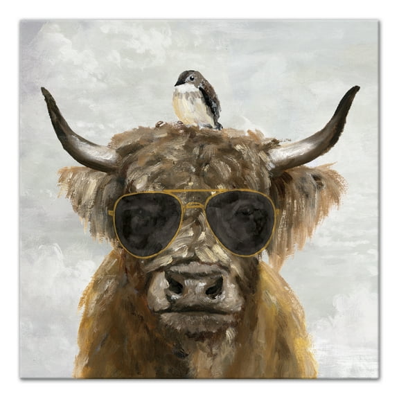 Creative Products Cool Highland Cow 30 x 30 Canvas Wall Art