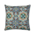 thumbnail image 2 of 25" Blue and Green Damask Pattern Square Throw Pillow, 2 of 3