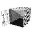 thumbnail image 3 of Abstract Dog Crate Cover, Minimalist Circles with Vertical and Horizontal Inner Lines, Easy to Use Pet Kennel Cover Small Dogs Puppies Kittens, 7 Sizes, Charcoal Grey and White, by Ambesonne, 3 of 6