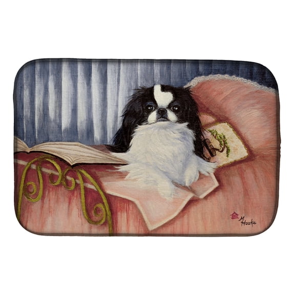 Japanese Chin Reading in Bed Dish Drying Mat