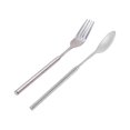 thumbnail image 1 of Hyasfey Extendable Fork Telescoping Spoon Stainless Steel Retractable Dinner Spoon Long-Handled Prank Fork Versatile Dining Tool for BBQ Camping, 1 of 7