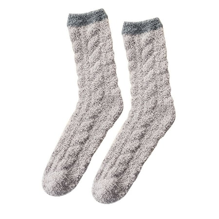 

Warm Lamb Wool Socks 2 Pairs Fleece Thickened Middle Tube Socks Women