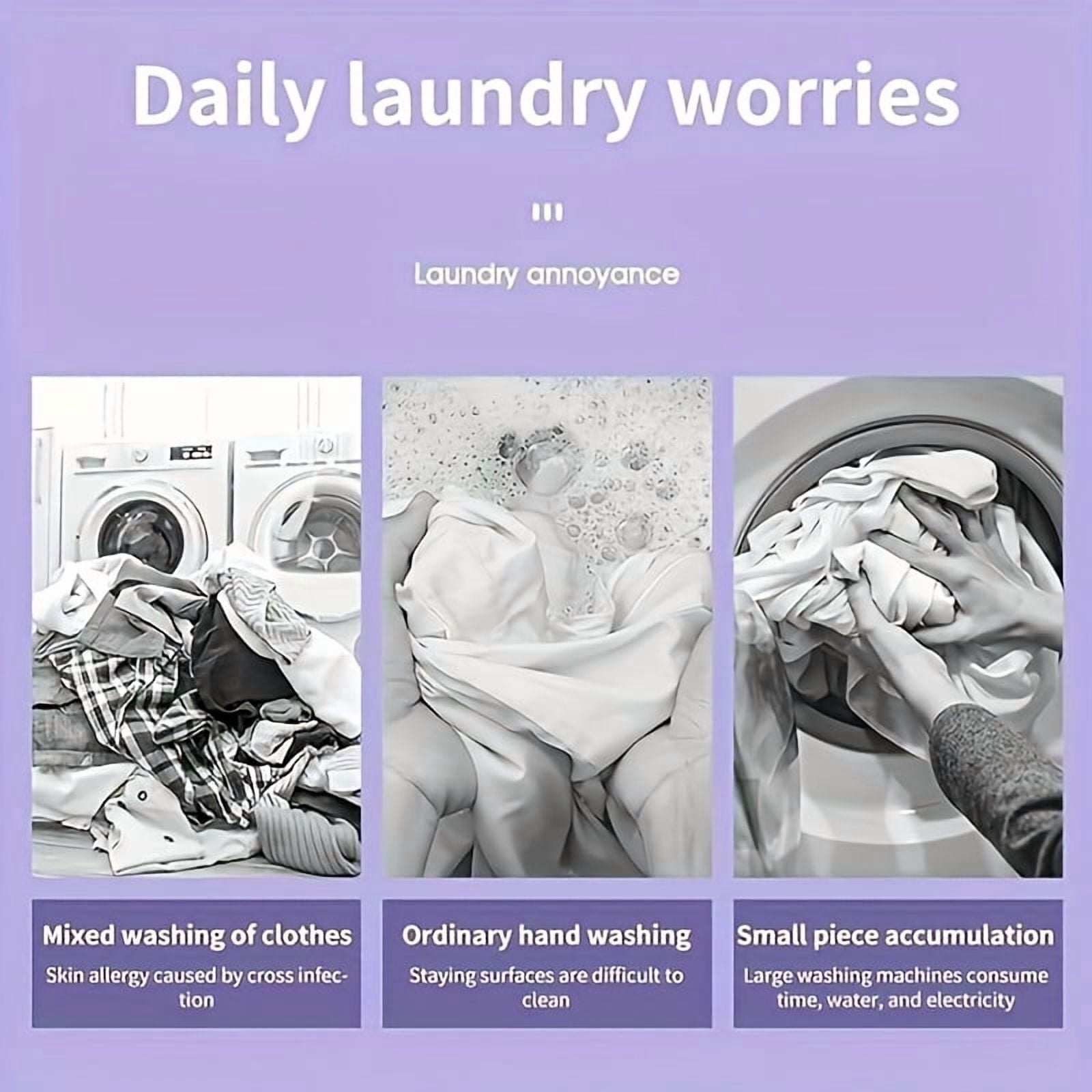 Portable Washing Machine - High Capacity, 3 Deep Cleaning Modes | Suitable for Underwear, Apartments, Travel, RVS, Camping, Space Saving Design, Multimode Washer, Plug Powered