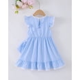 thumbnail image 4 of 3T Baby Girls Dress 4T Girls Sleeveless Dress Doll-collar Toddler Girls Summer Stripe Dress with Cute Bag Blue, 4 of 10