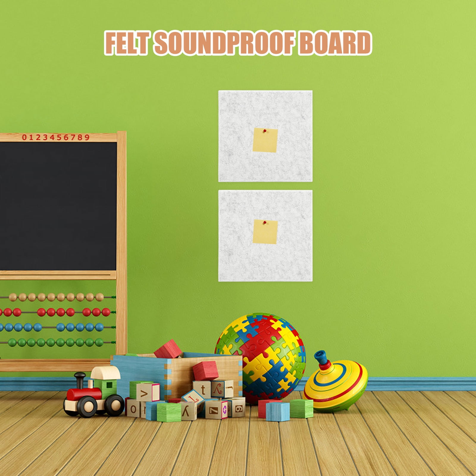 ETEREAUTY 6Pcs Grey Felt Bulletin Board Set Sound Insulation Pin Display Boards for Wall Decor and Message Notes