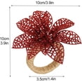 thumbnail image 2 of Juego de 12 servilleteros navideños con piñas, agujas de pino, bayas, flor de pascua y lazo, anillos para velas, coronas para decoración de mesa de boda (cártamo) Sailing  Electrónica, 2 of 5
