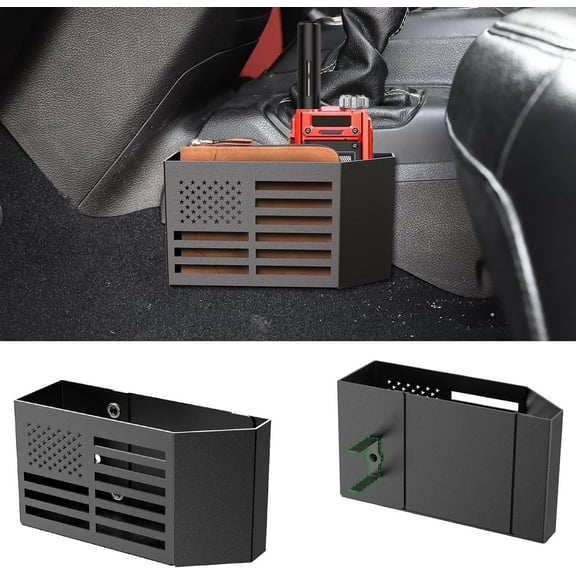 DIAMOOKY Metal Center Console Organizer for Jeep Wrangler Accessories and Jeep Gladiator JL JLU 2025 2024 2023 2022-2018 Rubicon Sahara 4xe, Storage Box Tray, Not for JK/JKU