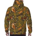 thumbnail image 7 of Sikiie Autumn Leaves Owl Squirrel Men's Hoodie, Essentials Hoodie, Sweatshirt, Pullover Hooded Sweatshirt for Men-Large, 7 of 7