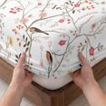 thumbnail image 3 of Twin Sze Fitted Sheet Set - Flowers Birds 2 Piece Bedding Sets 16" Deep Pocket Fitted Sheet with 1 Pillowcase, Farmhouse Botanical Floral Branches Plants Brushed Microfiber Hotel Luxury Bed Sheets, 3 of 9