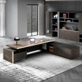 thumbnail image 3 of Standing Writing Office Desk Desktop Secretary European Reception Computer Desk Storage L Shaped Escritorio Modern Furniture My Lux Decor Round, 3 of 29