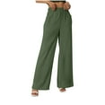 thumbnail image 2 of Roncen Women's Solid Color Elastic Waist Trousers - Stretchy Fit with Zipper Closure & Side Pockets for Comfortable Wear, 2 of 7