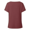 thumbnail image 4 of Casual Women's T Shirts For Everyday Wear Short Sleeve Knitted Tops Basic Solid Color Versatile For Pants Ideal For Spring And Summer Women Compression Long Sleeve Shirt Womens Solid T Shirts Casual, 4 of 6
