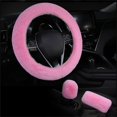 thumbnail image 3 of Ruibeauty 3Pcs/Set Fashion Wool Fur Furry Steering Wheel Cover,Short Hair Soft Fluffy Handbrake Cover,Gear Shift Cover,Universal Thickening Fuzzy Warm Non-Slip Auto Interior, 3 of 9