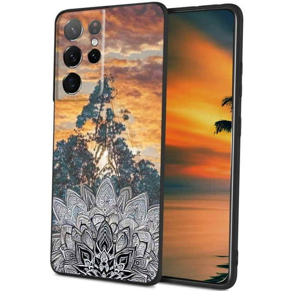 Compatible with Samsung Galaxy S22 Ultra Phone Case, Mandala-89 Case Men Women, Flexible Silicone Shockproof Case for Samsung Galaxy S22 Ultra