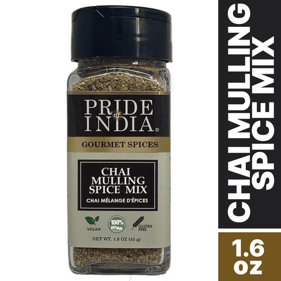 Pride Of India – Chai Masala Mulling Spice Mix – Gourmet Spice Mix For Teas And Coffee – Caffeine Free – Authentic Mulling Spice Blend – 1.6 oz.