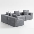 thumbnail image 6 of OUGRAZ Modern Modular Sectional Sofa, Compressed Cloud Couch with Deep Seat, Soft Upholstered Living Room Sofa, No Assembly Floor Sofa for Apartment Home-Gray, 6 of 10