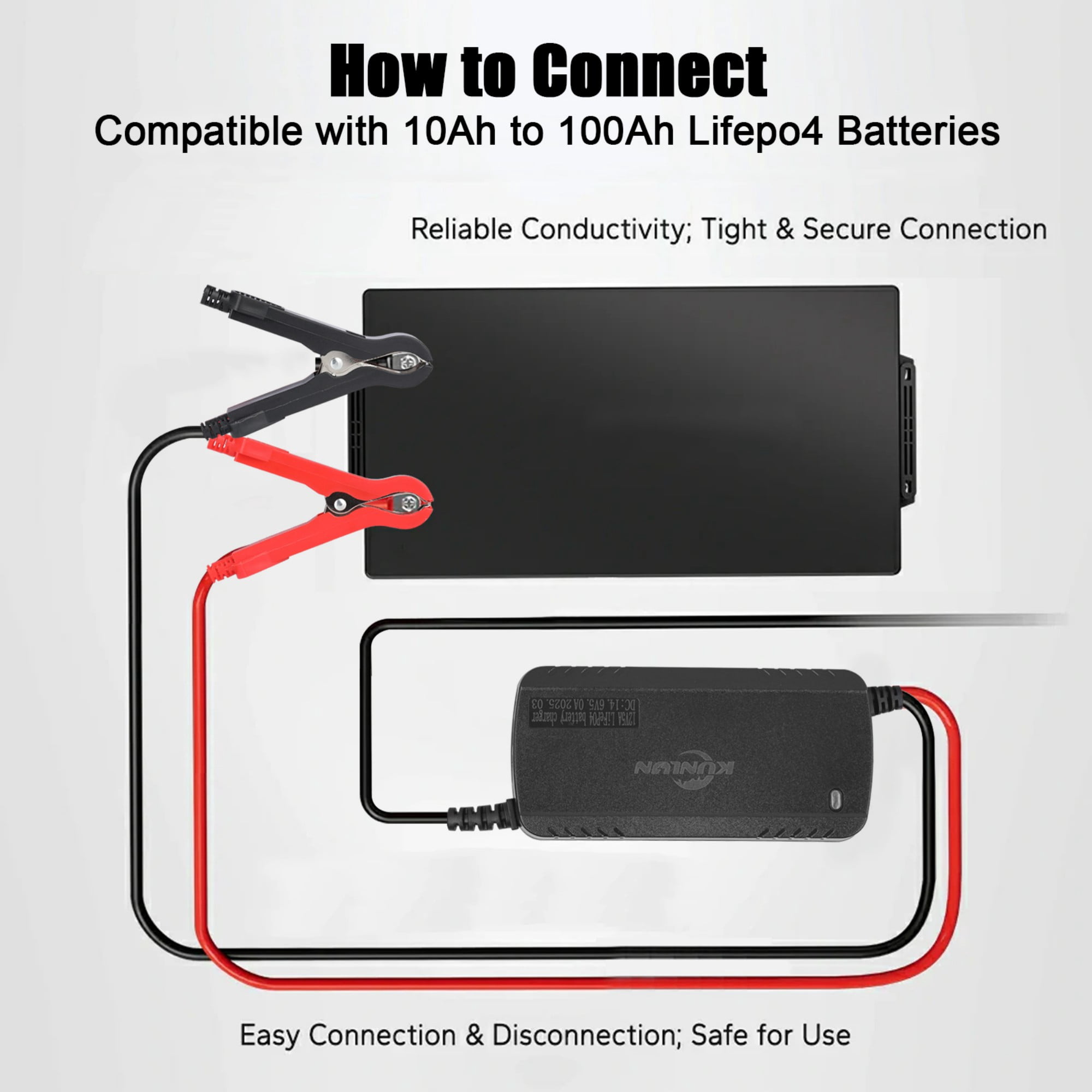 12V 60Ah LiFePO4 Lithium Battery with 5A Charger, Deep Cycle, for Trolling Motor