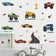 thumbnail image 1 of Adhesivos de pared de PVC impermeables para coches de carreras con dibujos animados, 1 of 4