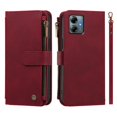 thumbnail image 2 of PU Leather Wallet Case for Motorola Moto G Power 2025/2026 6.8",9-Card Holder, Zipper Bills Slot, Magnetic Shoulder Strap & Wristlet Cover,Wine Red, 2 of 10