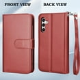 thumbnail image 2 of Galaxy S24 5G Case, Takfox Wallet Case for Samsung Galaxy S24, PU Leather Credit Card Holder Case [9 Card Slots] Folio Flip Detachable Magnetic Cover Kickstand & Carrying Strap,Wine, 2 of 7
