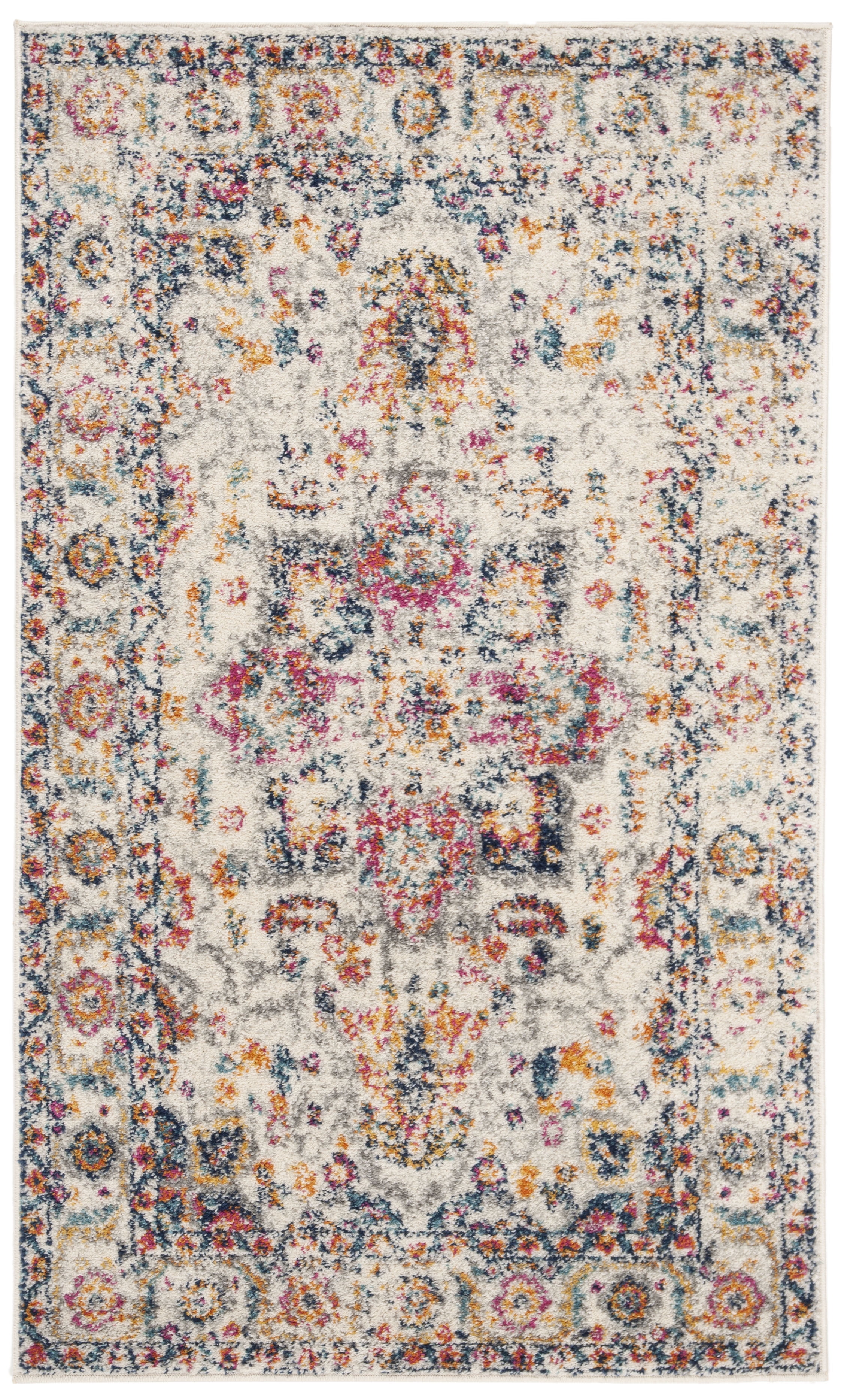 SAFAVIEH Madison Katina Traditional Area Rug, Fuchsia/Ivory, 2'3" x 4' - Traditional Design, Fuchsia & Ivory, Non-Shedding & Easy Cleaning, Ideal for Living Room, Bedroom, Dining Space, Entryway, Bat