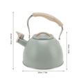 thumbnail image 2 of Stove Top Whistling Tea Kettle,3L Light Green Spray Paint Whistle Kettle with Cool Touch Engineering Plastic Handle for Making Tea Flat Bottom Whistle Kettle, 2 of 5