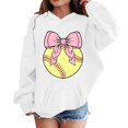 thumbnail image 4 of CPNG Girls Oversized Hoodie Softball Bow Printed Long Sleeve Hooded Pullover Sweatshirt Comfort Loose Casual Hoodie Sweatshirt Tops, 4 of 5