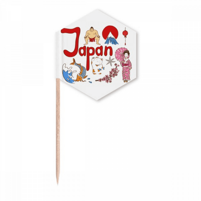 Japan National symbol Landmark Pattern Toothpick Flags Cupcake Picks Party Celebration