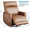 thumbnail image 6 of Ataucjin Power Recliner Chair, Swivel Rocker Chair for Adults, Upholstered Fabric Glider Recliner Nursery Chair with USB Ports, Ergonomic High Back Single Sofa Seat for Living Room, 6 of 7