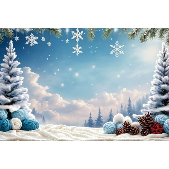 Christmas Winter Snow Landscape Photography Backdrops Forest Clouds Sky Backgrounds Home Studio r Photobooth Props
