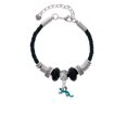 thumbnail image 2 of Delight Jewelry Silvertone Small Teal Lizard Daughter Celtic Knot Leather Bead Bracelet, 7"+2" Extender, 2 of 4