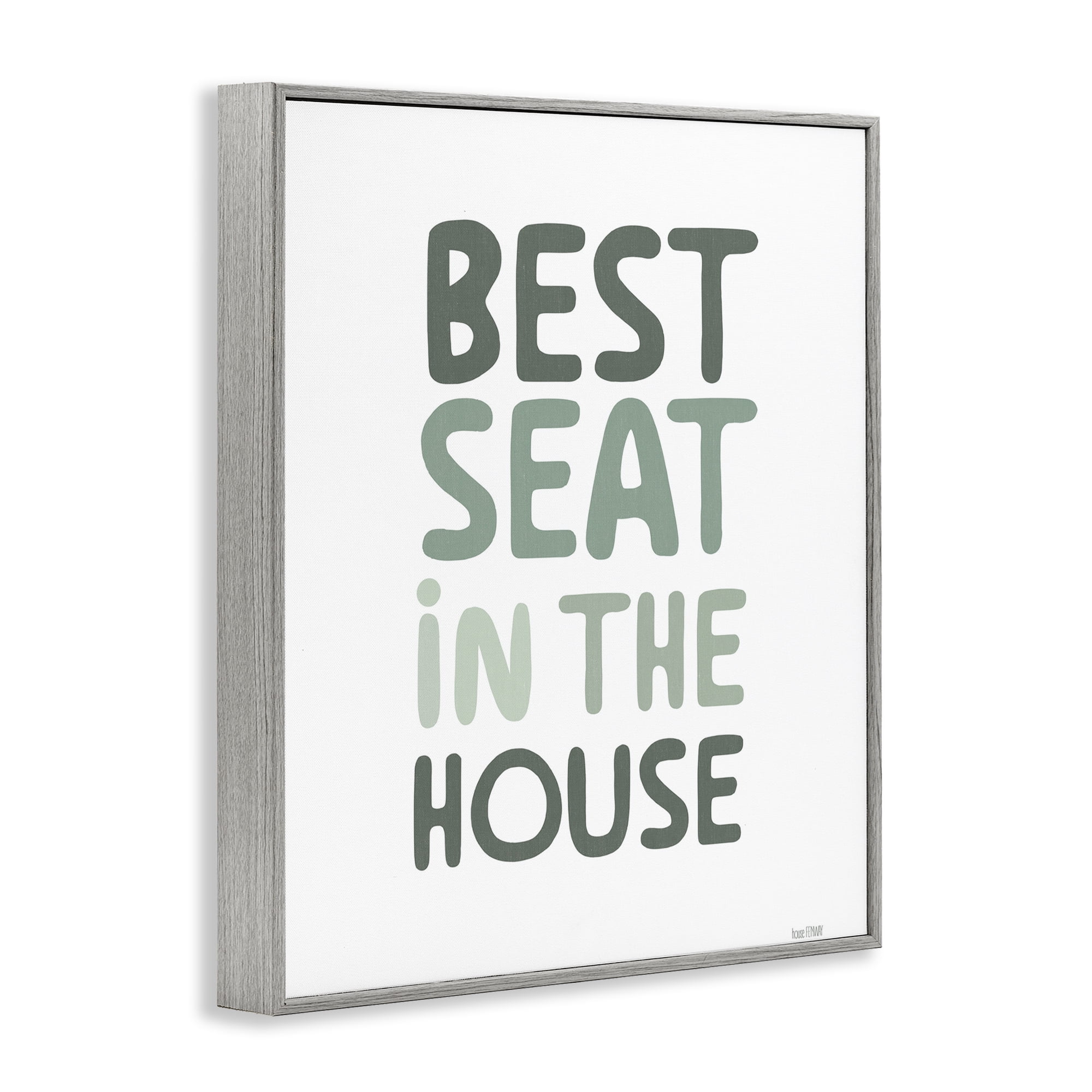 Stupell Industries Green Best Seat in House Gray Framed Giclee Art, design by House Fenway