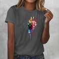 thumbnail image 2 of Sexlip Women's Abstract Print Short Sleeve T Shirt Versatile Design Soft Fabric Daily Casual Wear Gray XL, 2 of 4