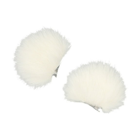 Yokua Furry Plush Bear Ear Hair Clip Halloween Party Dressingup Hairpin for Costumes