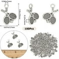 thumbnail image 2 of 1 BOX 100PCS Silver Sport Charms Tennis Charms Alloy Metal Tibetan Antique Silver Sports Tennis Racket Badminton Charm Bulk for Jewelry Making Charms Diy Earrings Bracelet Necklace Craft, 2 of 6