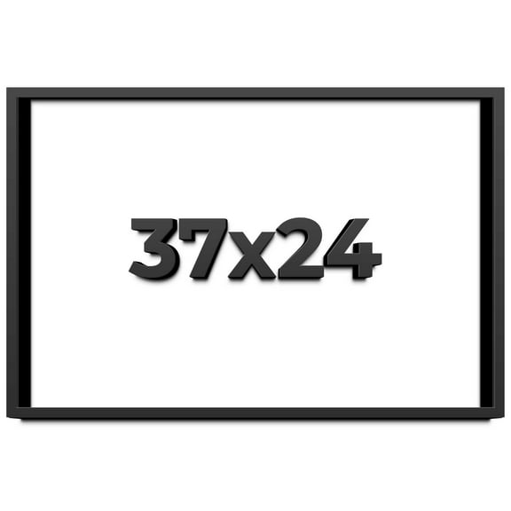 37x24 Shadow Box Frame Black | 1 inches Deep Real Wood Contemporary Shadowbox Display Frame | UV