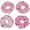 pink, variant on Valentine's Day Hair Scrunchies, 4 count Fabric Elastic Hair Ties with Heart , and Red Holiday Design for Women and Teens