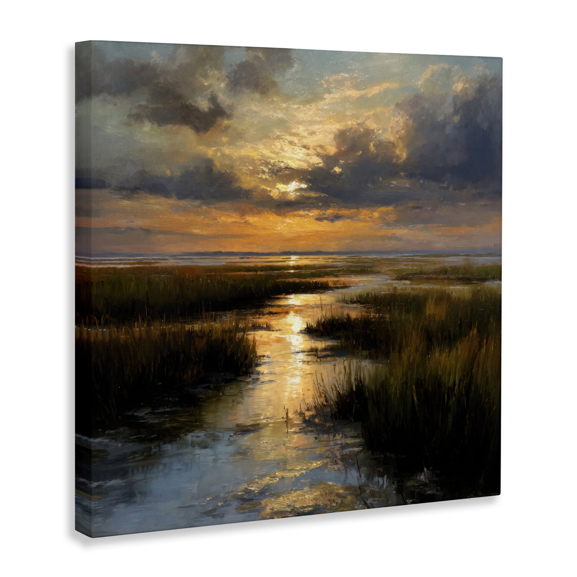 Stupell Industries Sunset Over Marshland Canvas Wall Art, design by Petal Prints Design