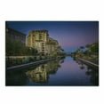 thumbnail image 1 of Arizona Cutting Board, Photo of Az Canal in Scottsdale at Sunset with Downtown Architecture, Decorative Tempered Glass Cutting and Serving Board, in 3 Sizes, by Ambesonne, 1 of 2
