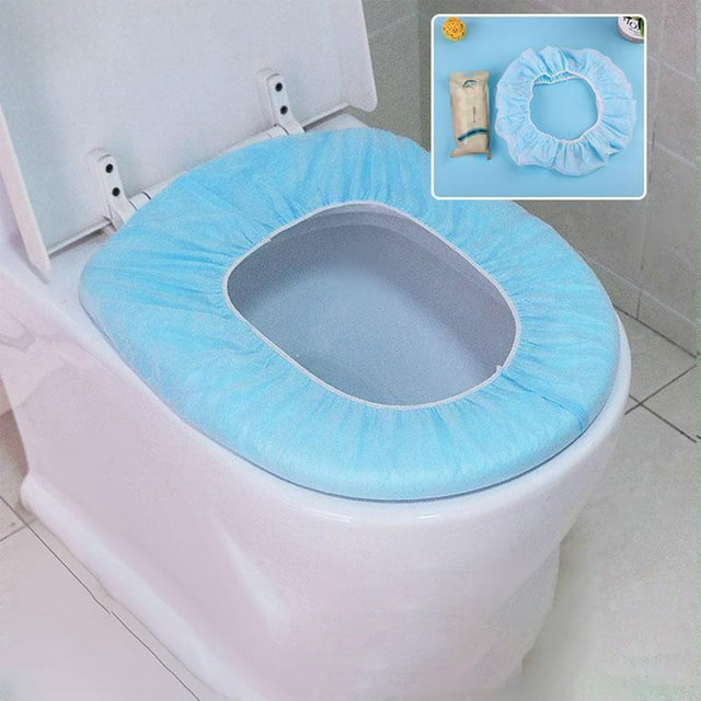 Fiudx Funda de Inodoro Desechable, de Tela No Tejida, Elástica y Extensible, Portátil y Compacta, Ideal para Viajes Higiénicos, Ideal para Baños Públicos En Aviones, Hoteles y Baños Públicos. Tamaño: